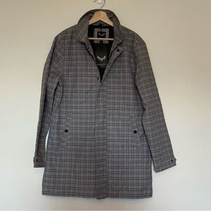 NWT Brave Soul London Men’s Grey Plaid Jacket Size Medium Outdoor Rain Coat